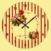 Rose Stripe Wall Clock wall clocks