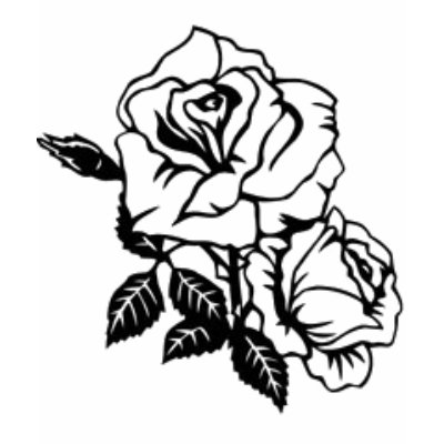 Rose Tattoo. Black and white Vector illustration of rose tattoo