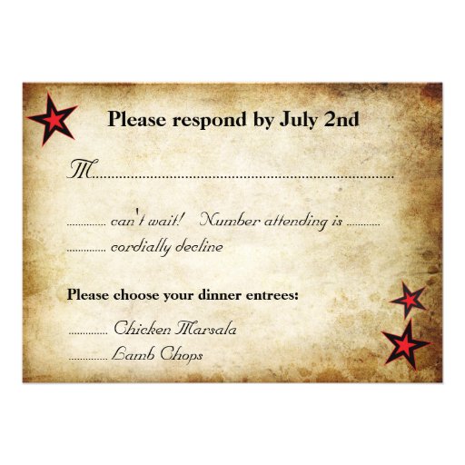 Rose Tattoo Custom RSVP Templates. Personalized Invitations