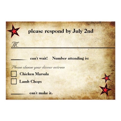 Rose Tattoo Custom RSVP Templates. Personalized Invitation