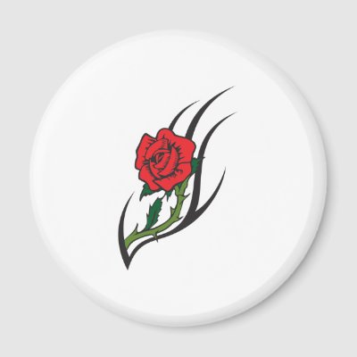 Rose Tattoo Design Refrigerator Magnet by doonidesigns