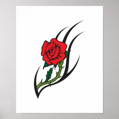 rose tattoo design. Rose Tattoo Design Posters by