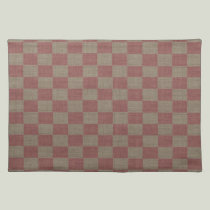 Rose & Taupe Checkered Linen Placemat placemats