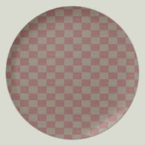Rose & Taupe Checkered Plates plates