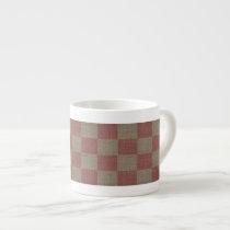 Rose & Taupe Linen Checkered Espresso Cup mugs