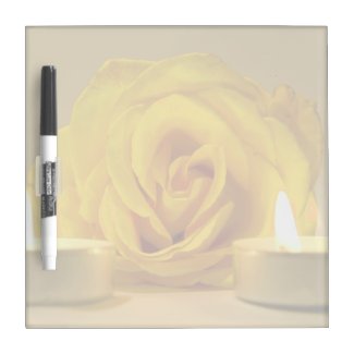 rose two candles bright yellow flower Dry-Erase board