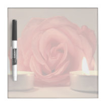 rose two candles pink floral photo dry erase boards