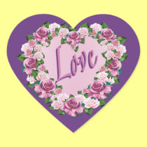 ROSE VALENTINE'S DAY HEART stickers