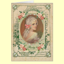 Rose Victorian Bridal shower invitation cards