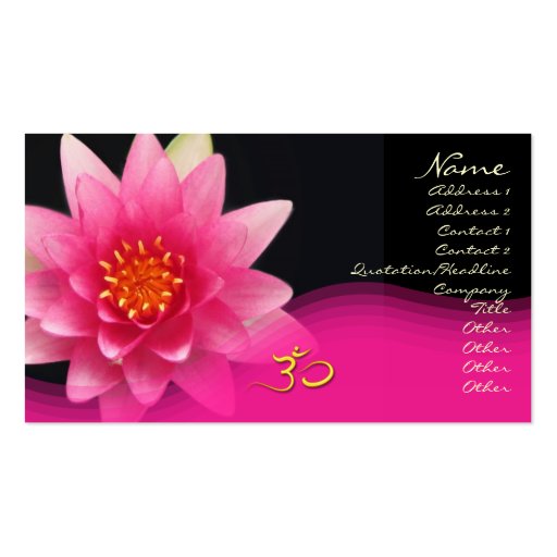 Rose water lilly, om Business card (front side)