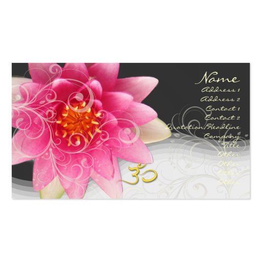 Rose water lilly+pearly swirls+om/diy background business card template