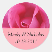 Rose Wedding Date Stickers