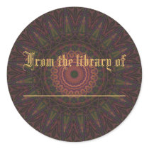 Rose Wheel Bookplate stickers
