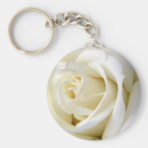 Rose White Keychain