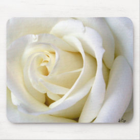 Rose White Mouse Pad