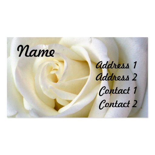 Rose White, Profile Card Business Card