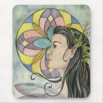 Rose Window Fairy Mousepad mousepads
