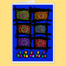 Rose Windows folded card cards