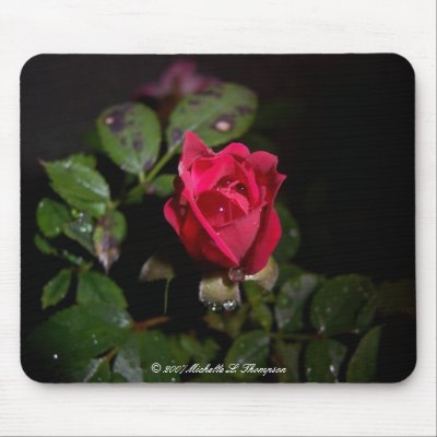 Rose With A Face Mousepad by MichelleLThompson