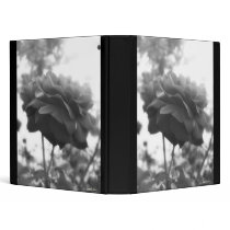 Rose with Light 1 B&W 3 Ring Binders