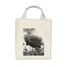 Rose with Light 1 B&W Canvas Bags