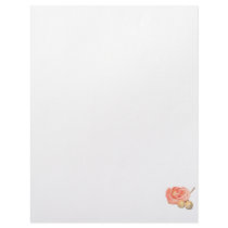 Rose with wooden percussion bell mallets faded cut letterhead
