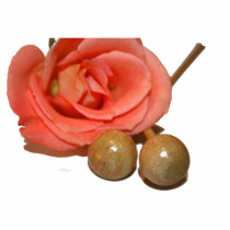 Rose with wooden percussion bell mallets photo sculptures
