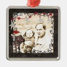 Rose Zebra Starry Night Photo Ornament