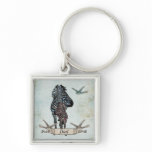 Rose Zebras Dad Keychain