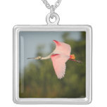 Roseate Spoonbill in Flight Personalized Necklace