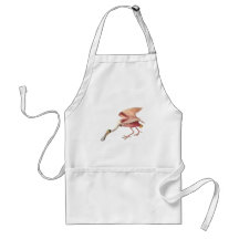 Roseate Spoonbill Wading Bird Illustration Art Aprons