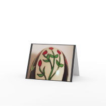 Rosebud Pysanka Note Card - Blank Inside