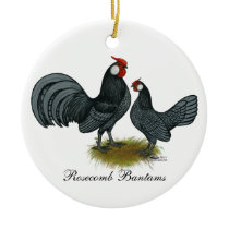 Rosecomb Blue Bantams Ornaments