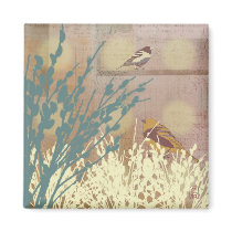 Rosegold Pussy Willow Bird Design Magnet by Yoshika Rosegold Pussy Willow Bird Design Magnet