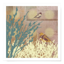 Rosegold Pussy WIllow Bird Print