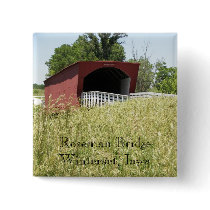 Roseman Bridge Winterset, Iowa buttons by rcrooks Roseman Bridge Winterset, Iowa buttons