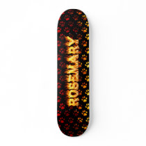 Rosemary skateboard fire and flames design