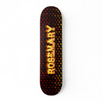 Rosemary skateboard fire and flames design