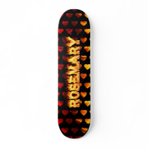 Rosemary skateboard fire and flames design