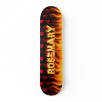Rosemary skateboard fire and flames design