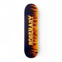 Rosemary skateboard fire and flames design