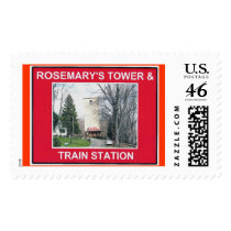 ROSEMARY'S TOWER & TRAIN STATION postage