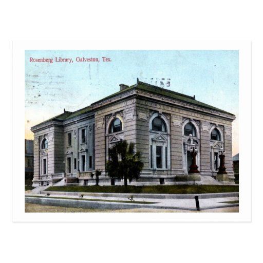 Rosenberg Library, Galveston, TX 1907 Vintage Postcard Zazzle