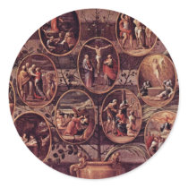 Rosenkranz Madonna  By Reni Guido Round Stickers