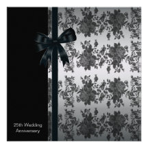 Roses 25th Wedding Anniversary Party Personalized Invites