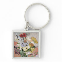 Roses and Anemones, 1890 Key Chain
