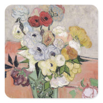 Roses and Anemones, 1890 Square Sticker