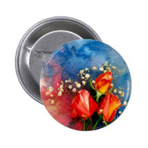 Roses and Baby Breath Pins