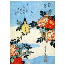 Roses and Bird, Hokusai Tshirt