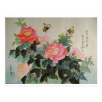 roses and butterflies postcards